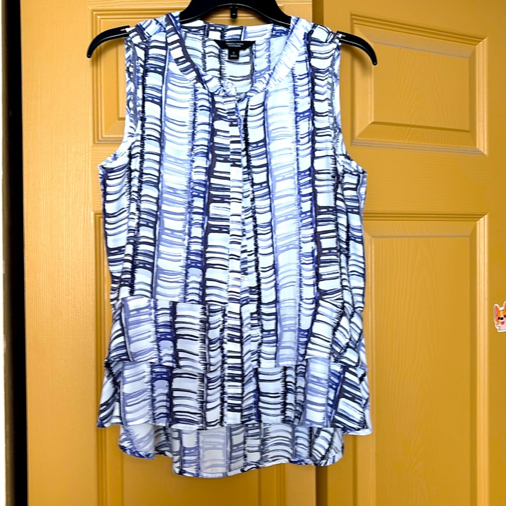 Vera wang black and purple stripped shirt